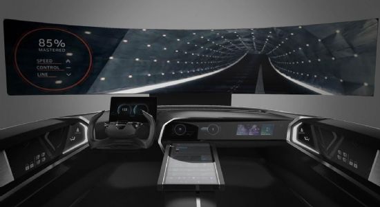 대화형 음성인식 기술이 탑재된 현대차 커넥티드카 콕핏. 해당 콕핏은 CES 2018 현장에 공개된다. (사진=현대차그룹 제공)