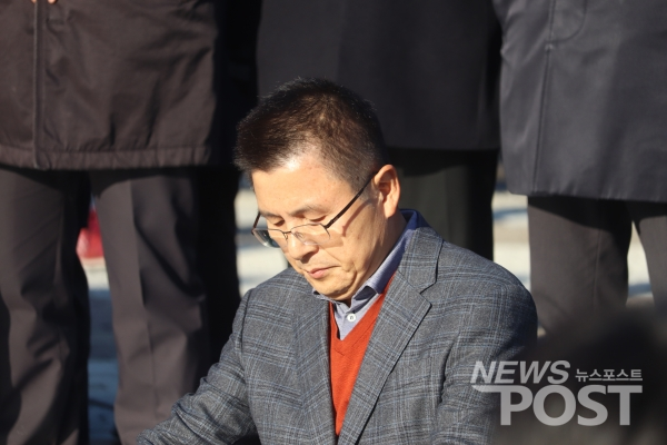 지난 19일 단식 투쟁을 선언한 황교안 자유한국당 대표. (사진=김혜선 기자)