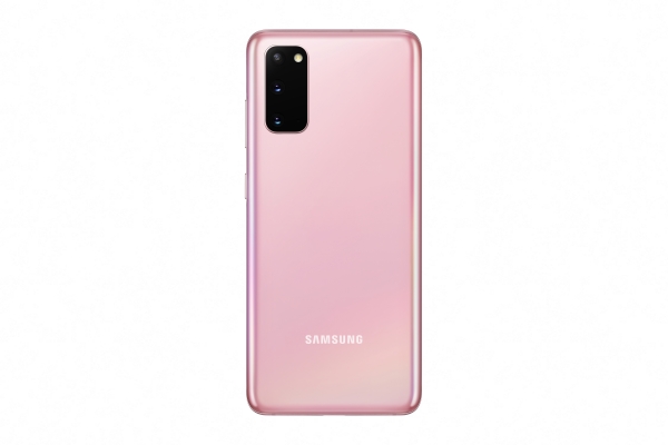 S20의 LG유플러스 전용색상 ‘클라우드’ 핑크’의 모습. (사진=LG유플러스 제공)