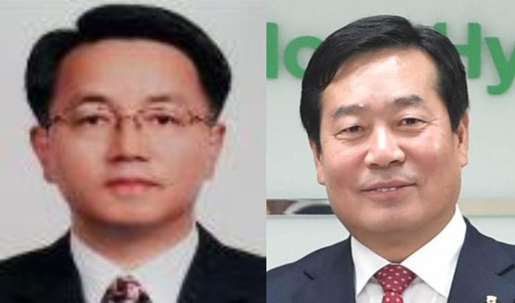 김인태 신임 농협금융지주 부사장(왼쪽)과 함용문 신임 농협은행 부행장(오른쪽)