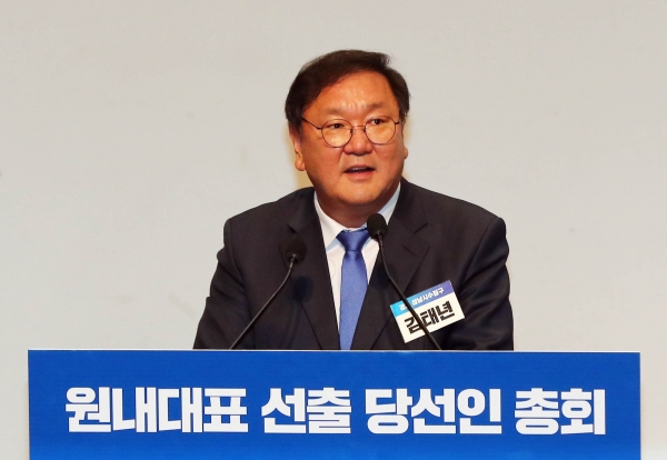 신임 원내대표로 선출된 더불어민주당 김태년 의원. (사진=뉴시스)
