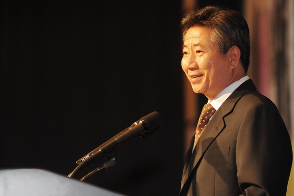 노무현 전 대통령이 2008년 10월 1일 서울 밀레니엄 힐튼 호텔에서 열린 10.4 남북정상선언 1주년 기념식에서 특별연설을 하고 있다. (사진=뉴시스)