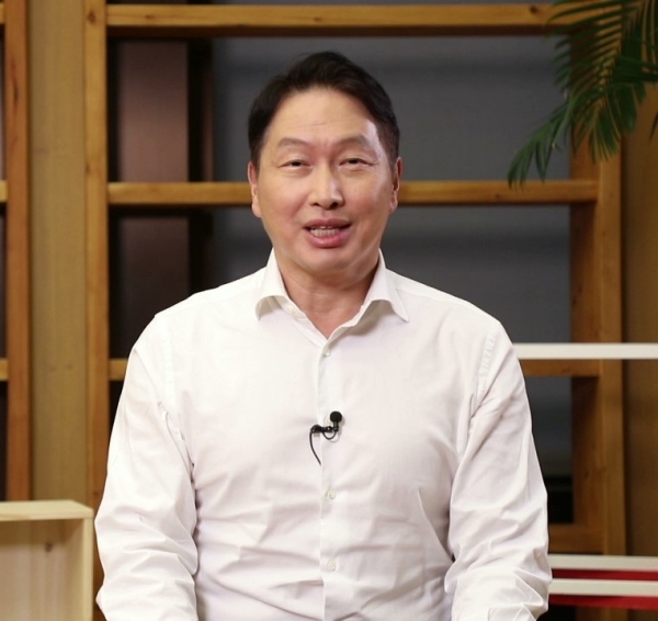 최태원 SK 회장이 1일 SOVAC이 행복 플랫폼이 되길 바란다고 당부했다. (사진=SK 제공)