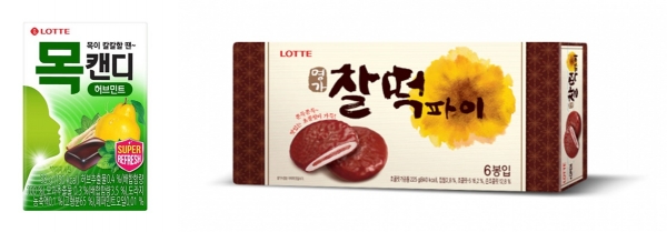 롯데제과는 이번달부터 목캔디와 찰떡파이의 가격을 평균 10.8% 올렸다(사진=롯데제과 제공)