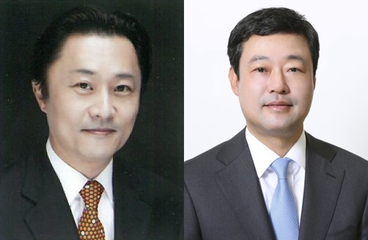 지영조 현대자동차 전략기술본부장(왼쪽)과 지동섭  SK이노베이션 배터리사업 대표. (사진=현대자동차그룹 제공)