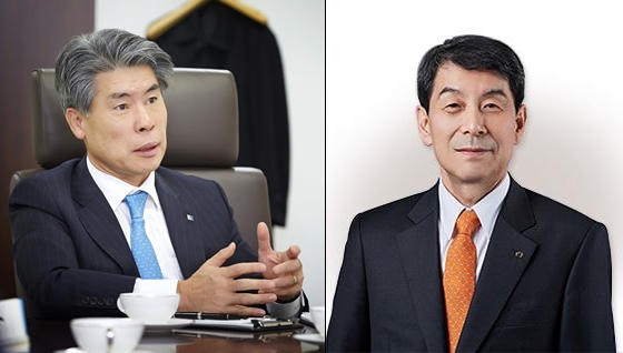 (왼쪽부터) 윤종원 IBK기업은행장, 이동걸 KDB산업은행