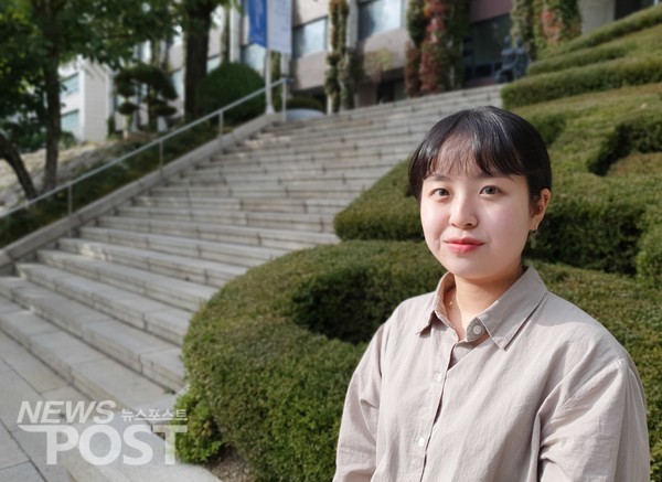 임지혜 전대넷 대표는 각 대학이 원격수업으로 수업권을 침해받은 학생들에게 피해보상을 해야 한다고 설명했다. (사진=뉴스포스트 이상진 기자)