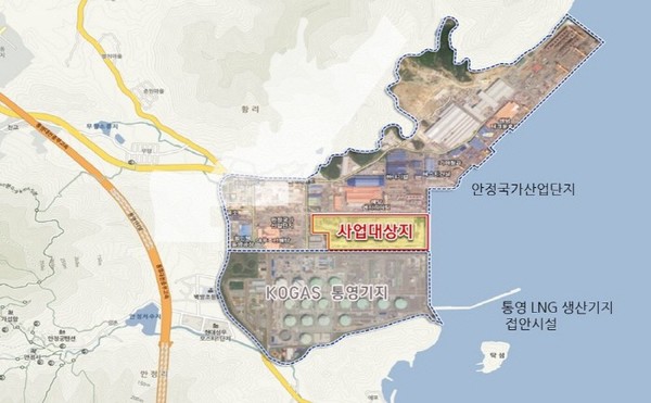 통영천연가스발전소 위치도. (자료=HDC그룹 제공)