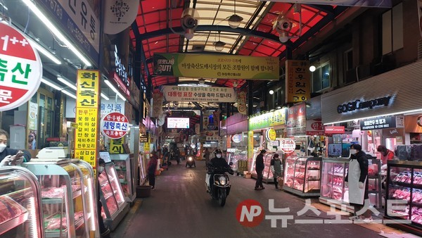지난 26일 방문한 마장동 축산물시장(사진=홍여정 기자)