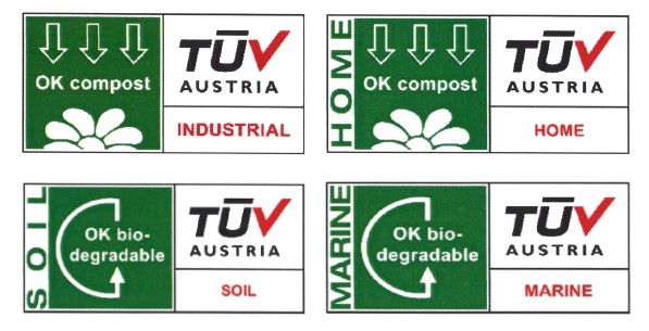 CJ제일제당 PHA(해양 생분해 소재)가 취득한 TUV 인증 4종. (사진=CJ제일제당)