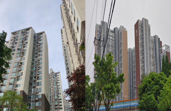 부동산이 개인의 빈부를 결정하는 중요 요소로 자리 잡고 있다. 그러나 부동산 가격이 매년 상승하며, ‘내집 마련의 꿈’은 점점 멀어지는 현실. KB 주택가격동향에 따르면 2015년부터 2020년까지 전국 아파트 중위 매매가격 상승률은 연평균 7.4, 서울은 12.9% 였다. 서울 아파트 단지(좌측)와 충남 천안의 아파트 단지의 모습. (사진=뉴스포스트 정성민 기자)