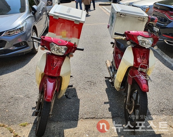 주차된 배달 차량들. (사진=이해리 기자)