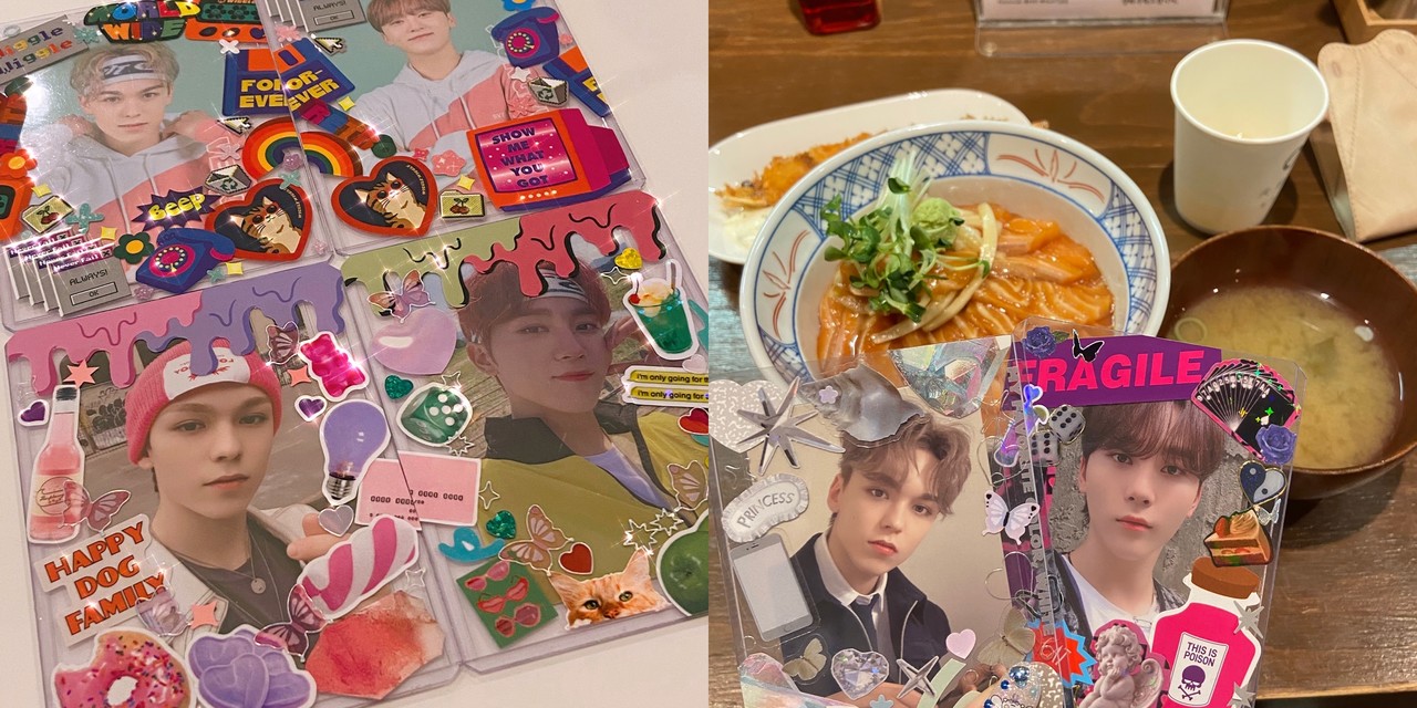 정성껏 포토카드를 꾸며 음식 앞에서 사진을 찍는 것은 팬들의 ‘식사예절’이다. (사진제공=김유진)