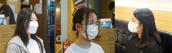 (왼쪽부터) 최예진 양, 정임진 양, 윤태인 양. (사진=뉴스포스트 이해리 기자)