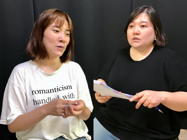 (왼쪽)김유정(39) 기획과 장지은(34) 연출은 코로나19 팬데믹 시국 현장 연극의 중요성을 강조했다. (사진=뉴스포스트 이상진 기자)