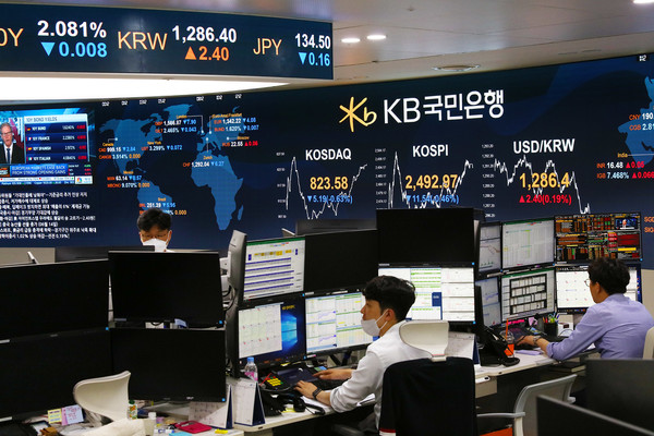 지난 14일 서울 여의도 KB국민은행 딜링룸. (사진=KB국민은행)