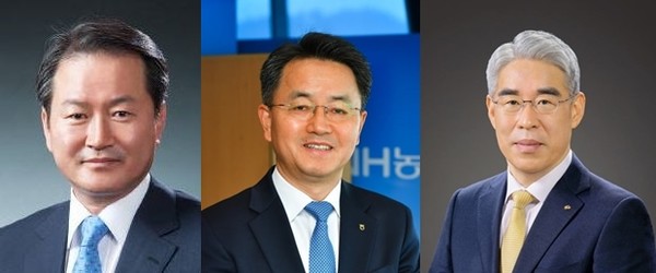 (왼쪽부터) 성대규 신한라이프 사장, 김인태 NH농협생명 사장, 김기환 KB손해보험 사장. (사진=각 사)