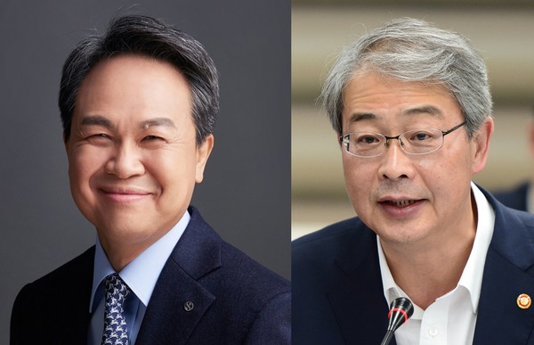 진옥동 신한금융지주 회장(왼쪽)과 임종룡 우리금융지주 회장. (사진=신한금융·뉴시스)