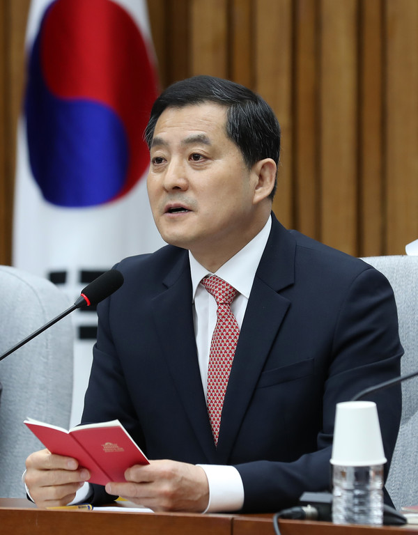 박대출 국민의힘 정책위의장이 2일 오전 서울 여의도 국회에서 열린 원내대책회의에서 발언하고 있다. (사진=뉴시스)