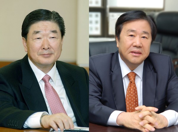  HMM 인수 유력후보자로 거론되는 SM그룹과 LX그룹. 구본준 LX그룹 회장(왼쪽)과 우오현 SM그룹 회장. (사진=뉴스포스트DB)