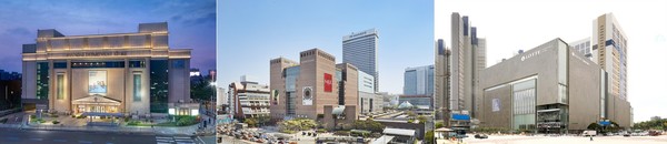 (왼쪽부터)현대백화점 압구정 본점, 신세계백화점 강남점, 롯데백화점 동탄점 전경 (사진=각 사 제공)