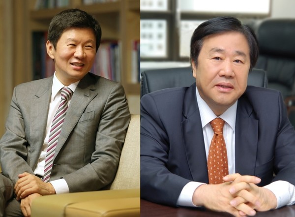 정몽규 HDC그룹 회장(왼쪽)과 우오현 SM그룹 회장. (사진=각사)