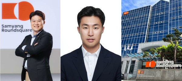 삼양식품 김동찬 대표이사(좌), 삼양라운드스퀘어 전병우 전략총괄(중), 삼양라운드스퀘어 본사 전경(우) (사진=삼양라운드스퀘어 제공)