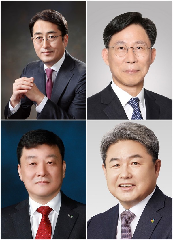 (왼쪽부터 시계방향) 김용범 메리츠화재 부회장, 홍원학 삼성화재 대표, 정종표 DB손해보험 대표, 편정범 교보생명 대표(사진=각 사 제공)