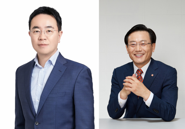 (왼쪽부터) 애경산업 김상준 전무 대표이사, 제주항공 김이배 대표이사 사장 (사진=애경그룹)