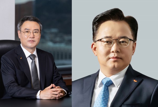 장동현 SK㈜ 부회장(왼쪽)과 박경일 SK에코플랜트 사장. (사진=SK)