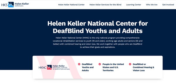 미국의 국립헬렌켈러센터(HKNC) 홈페이지 화면. (사진=국립헬렌켈러센터 캡처)
