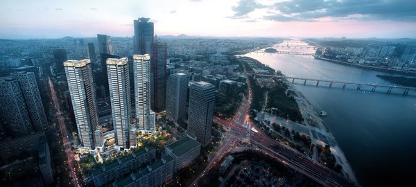 대우건설이 단독입찰한 서울 여의도 재건축 정비사업 '써밋 더 블랙 에디션' 투시도. (사진=대우건설)