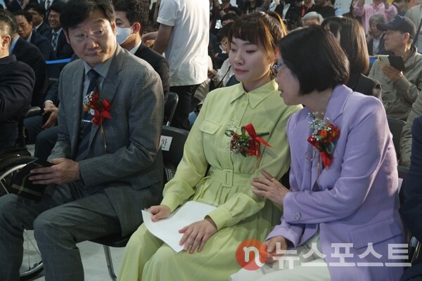 4일 서울 서초구에서 진행된 '2024년 제19회 대한민국 보조공학기기 박람회'에서 김예지 국민의힘 의원이 참석했다. (사진=뉴스포스트 이별님 기자)