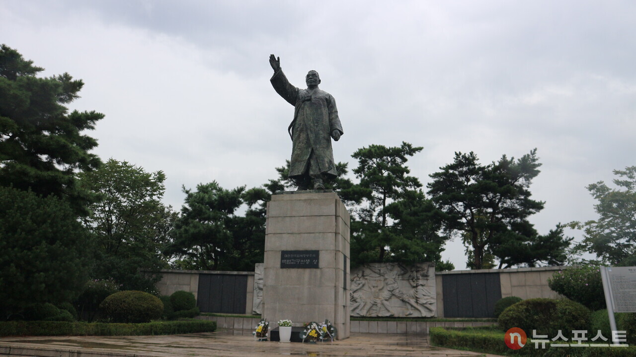 남산 백범광장의 김구 선생 동상. (사진=뉴스포스트 강대호 기자)