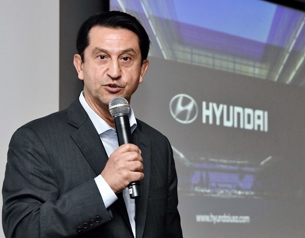 호세 무뇨스 사장이 지난 2020년 미국 캘리포니아주 파운틴밸리에 위치한 현대차 미국법인(HMA)에서 진행된 기자간담회를 통해 브리핑하고 있다. (사진=뉴시스)