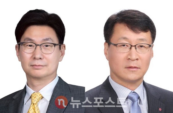 (왼쪽부터) 김영락 LG전자 신임 사장·이재성 ES 본부장. (사진=LG전자)