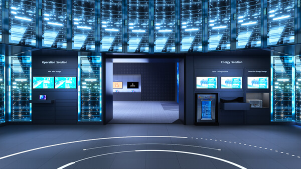 CES 2025 SK 전시관 내 AI DC 운영 솔루션을 종합적으로 전시한 공간의 조감도. (사진=SK)