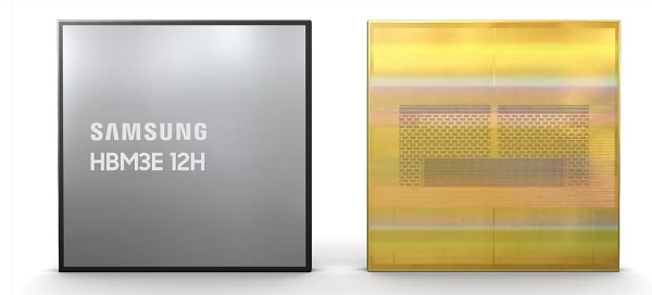 삼성전자가 개발한 36GB 용량의 5세대 고대역폭 메모리 'HBM3E 12H' D램 제품. (사진=삼성전자)