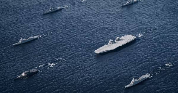 HD현대중공업이 MADEX 2023에서 최초 공개한 차세대 함정들의 조감도. (사진=HD한국조선해양)