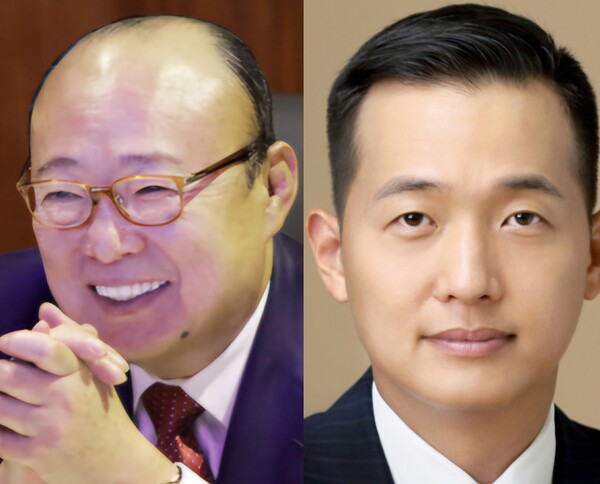 김승연 한화그룹 회장(왼쪽), 김동관 한화그룹 부회장. (사진=한화그룹)