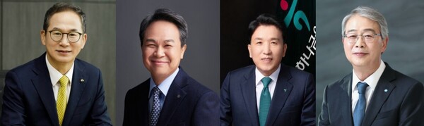 (왼쪽부터)양종희 KB금융그룹 회장, 진옥동 신한금융 회장, 함영주 하나금융 회장, 임종룡 우리금융 회장. (사진=각 사)