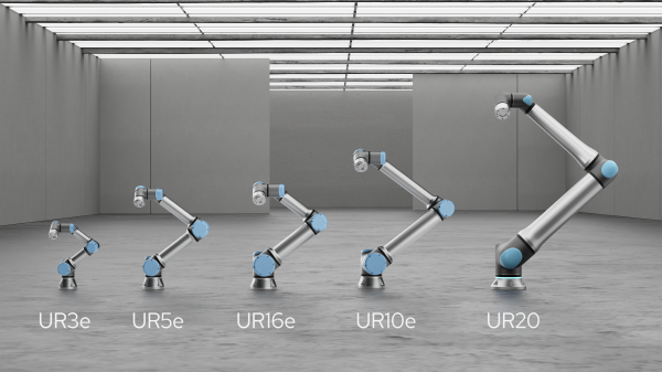 유니버설 로봇의 협동로봇 라인업.