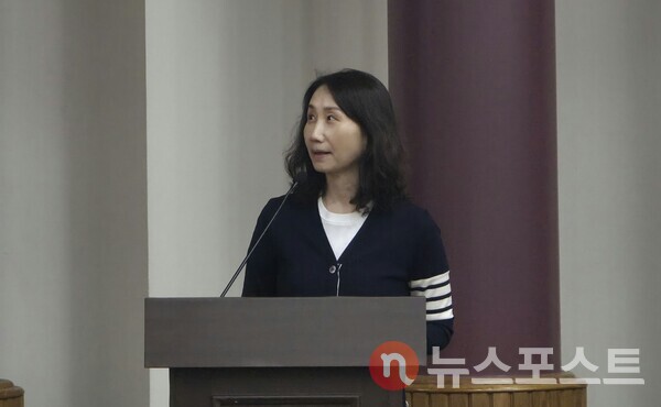 발표하는  임은영 삼성증권 리서치센터 수석연구원. (사진=뉴스포스트 최종원 기자)