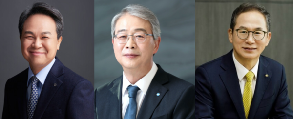 (왼쪽부터)진옥동 신한금융 회장, 임종룡 우리금융 회장, 양종희 KB금융그룹 회장. (사진=각 사)
