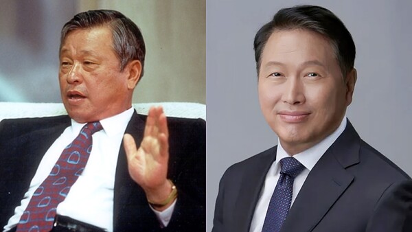 故 최종현 SK 선대회장과 최태원 SK그룹 회장. (사진=SK) 