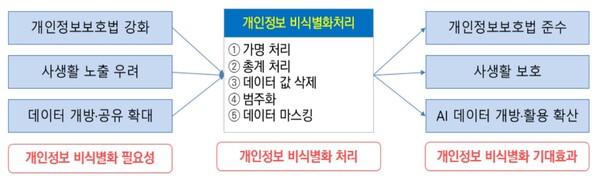 개인정보 비식별화 처리의 필요성과 기대효과. (사진=AI 데이터 품질관리 가이드라인 v3.5)