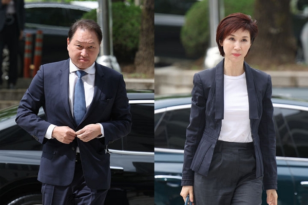 최태원 SK그룹 회장과 노소영 아트센터 나비 관장. (사진=뉴시스)